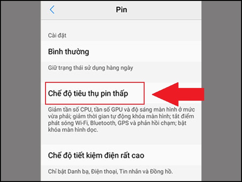 Bật Chế độ tiết kiệm pin l&agrave; một giải ph&aacute;p tối ưu