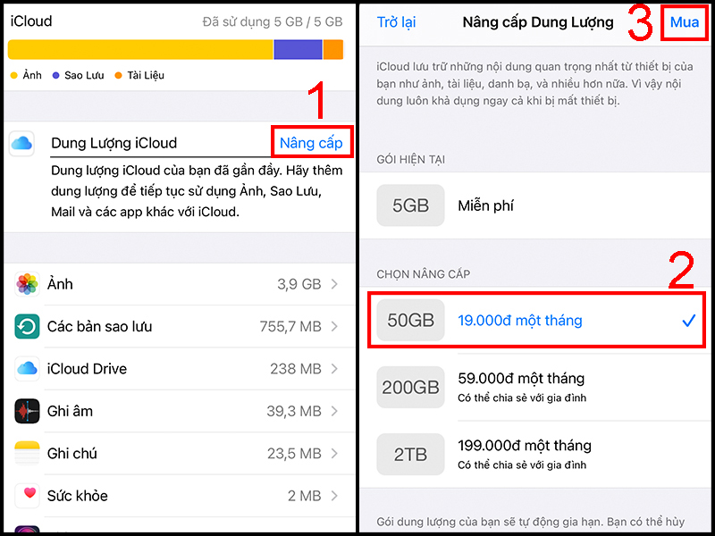 Cách khắc phục dung lượng iCloud báo đầy bộ nhớ trên iPhone hiệu quả