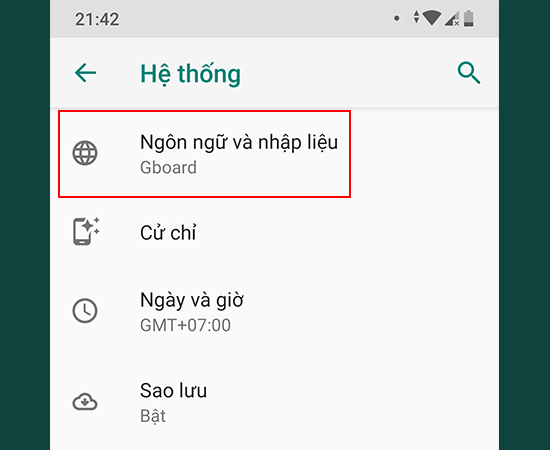 Bước 2: Chọn Ngôn ngữ và nhập liệu.