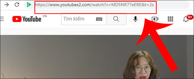 Thêm chữ X2 vào sau chữ youtube để download video