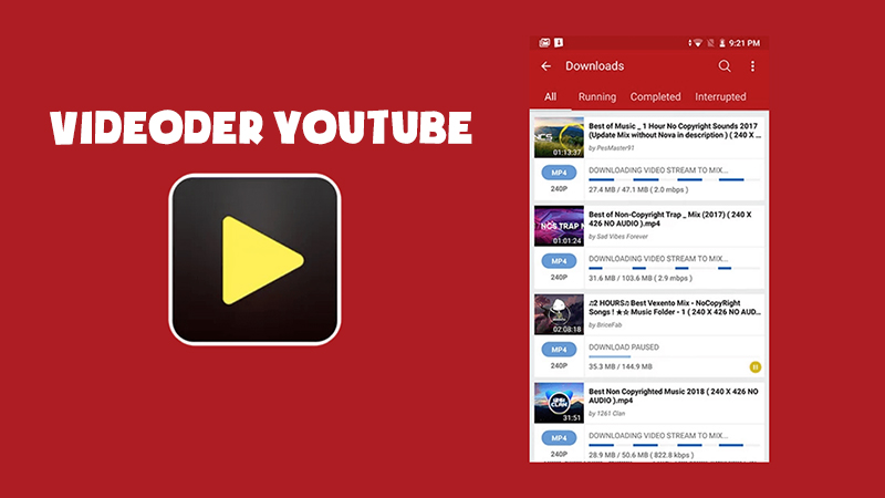  Videoder Youtube sử dụng đa kết nối để tăng tốc khả năng tải về
