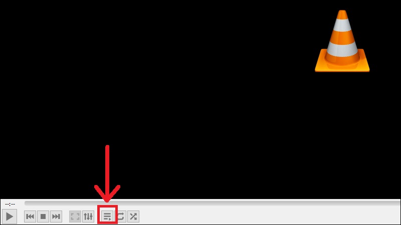 Khởi động phần mềm VLC Media Player và chọn biểu tượng 3 dấu gạch