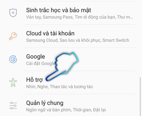 - Bước 2: Chọn Hỗ Trợ