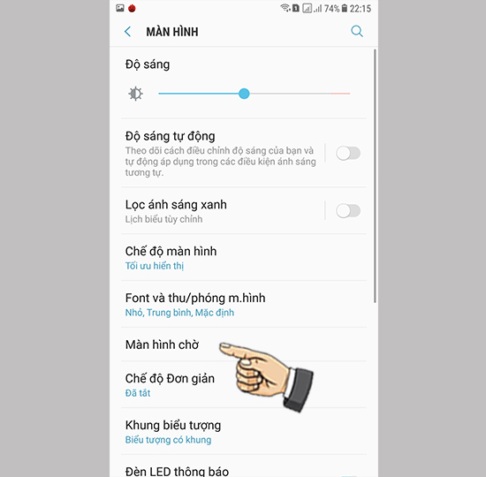Bước 2: Chọn màn hình chờ.