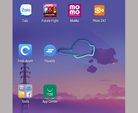 Cài ứng dụng Floatify trên CH Play và truy cập vào ứng dụng.