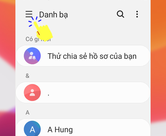 Bước 2: Tiếp theo bạn hãy chọn 3 dấu gạch ngang ở góc trái màn hình.