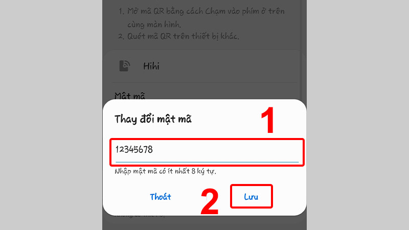 Nhập mật khẩu mới của bạn v&agrave; nhấn Lưu