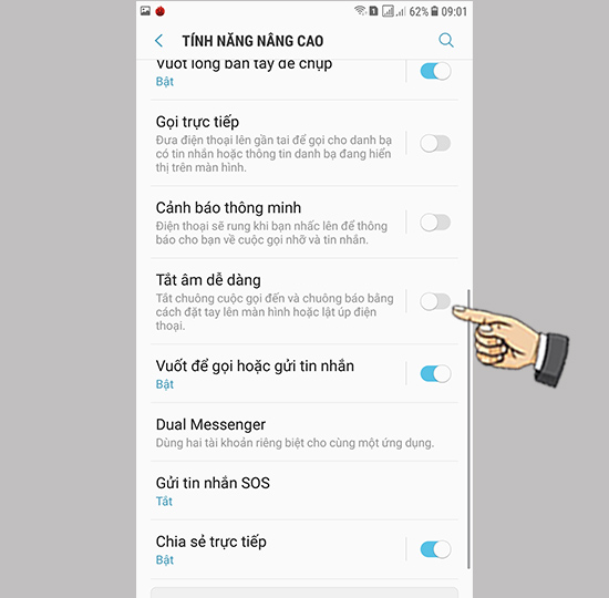 Bước 2: Chọn Tắt âm dễ dàng