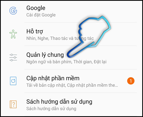 - Bước 2: Vào “Quản Lý Chung”.