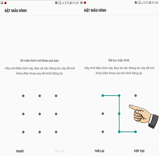 Bước 4: Cài đặt và xác nhận mật khẩu dự phòng.
