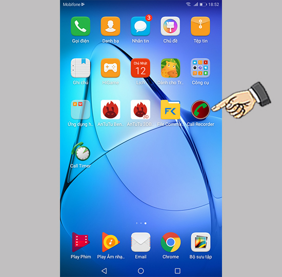 Bước 1: Tải ứng dụng Call Recorder từ CH Play và mở ứng dụng lên.