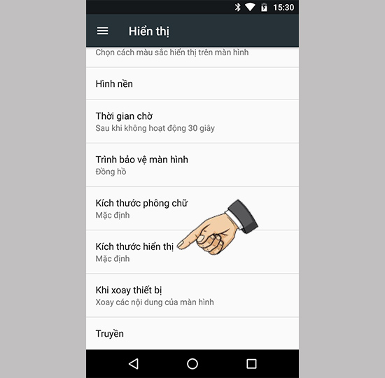 Điều chỉnh kích thước hiển thị