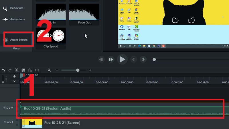 Chọn Track 2 sau đó chọn Audio Effects