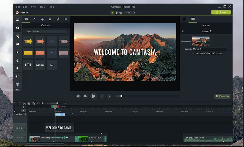 Phần mềm quay màn hình và chỉnh sửa video Camtasia Studio