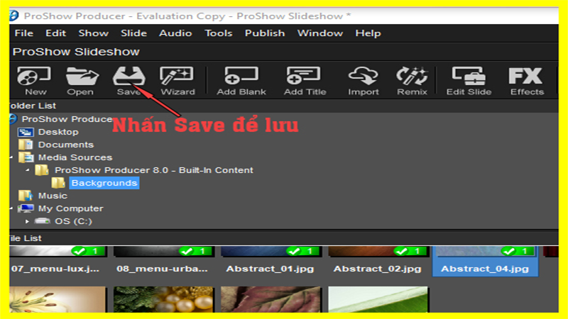 Bước 10: Sau khi đã hài lòng bạn chọn nút SAVE để lưu lại video.