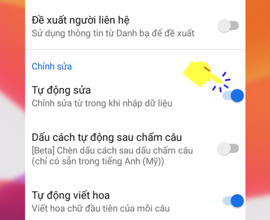 Bước 6: Cuối cùng bạn hãy tắt Tự động sửa để hoàn tất quá trình thiết lập.