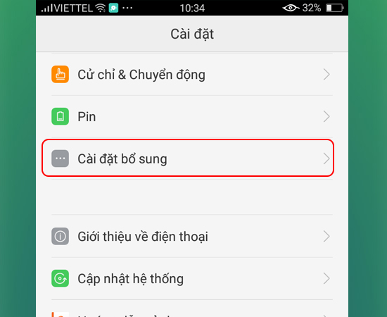 Bước 1: Đầu tiên bạn vào Cài đặt