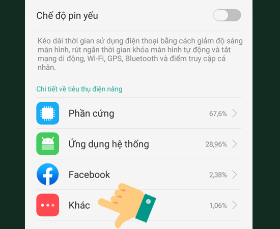 Bước 3: Bạn chọn mục Khác.