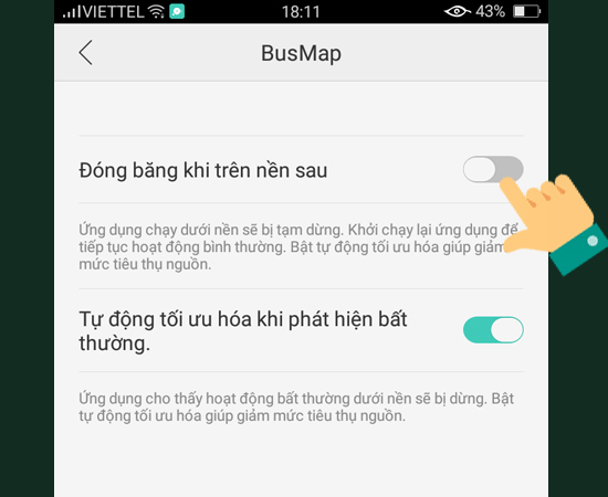 Bước 5: Cuối cùng bạn chọn Đóng băng khi trên nền sau.