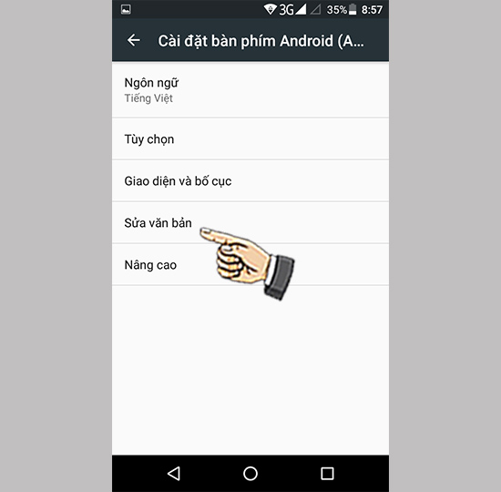 Chọn sửa văn bản.