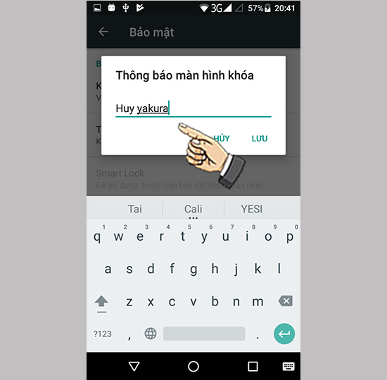 Bước 3: Nhập thông tin của mình vào.