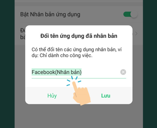 Bước 4: Cuối c&ugrave;ng bạn c&oacute; thể đổi t&ecirc;n app cho kh&aacute;c đi.