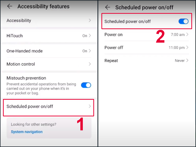 Gạt thanh trạng th&aacute;i sang phải để k&iacute;ch hoạt t&iacute;nh năng tự động bật/tắt nguồn