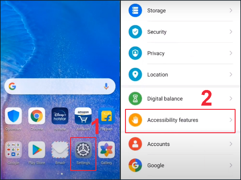 Chọn mục Hỗ trợ th&ocirc;ng minh trong C&agrave;i đặt