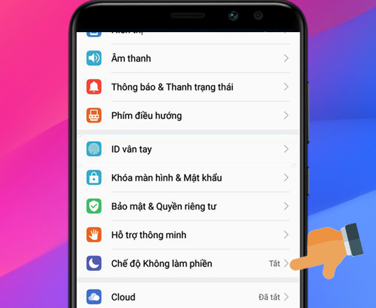 Bước 2: Vào Chế độ Không làm phiền.