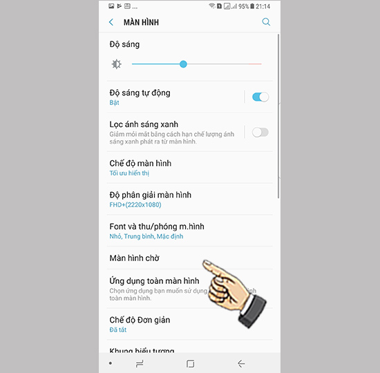 Bước 2: Chọn mục màn hình chờ.