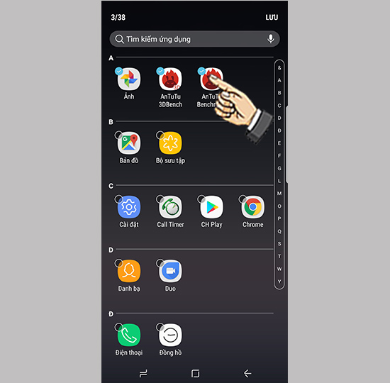 Chọn ứng dụng mà bạn muốn ẩn.