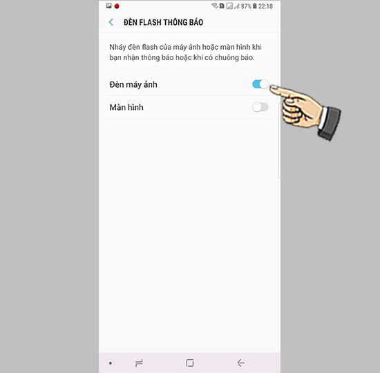 Bật Flash thông báo