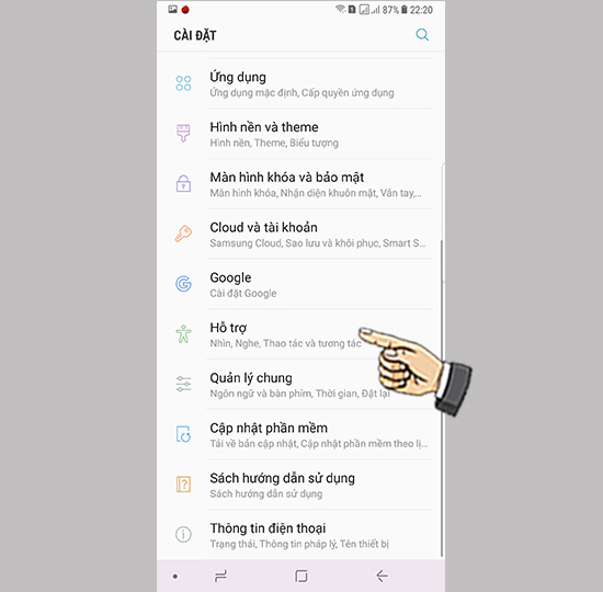 chọn Hỗ trợ
