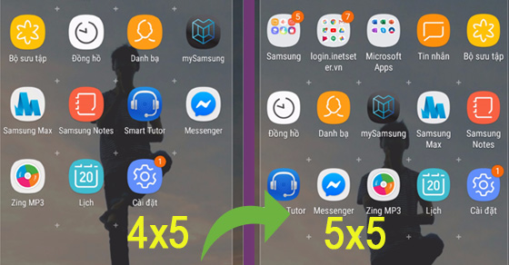Cách thay đổi lưới màn hình ứng dụng trên Samsung Galaxy Note 8
