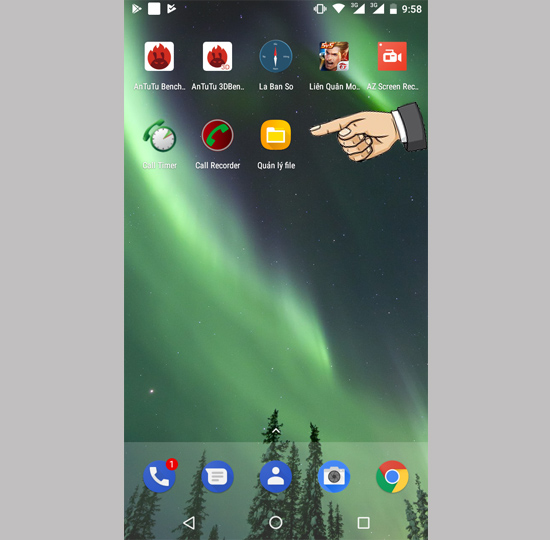 Mở ứng dụng sau quản lý file