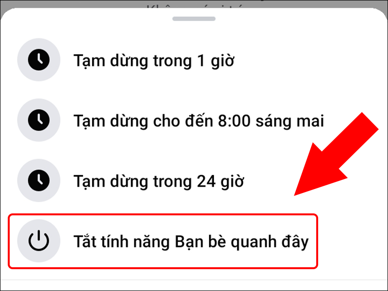 Tạm dừng hoặc Tắt tính năng tìm Bạn bè quanh đây