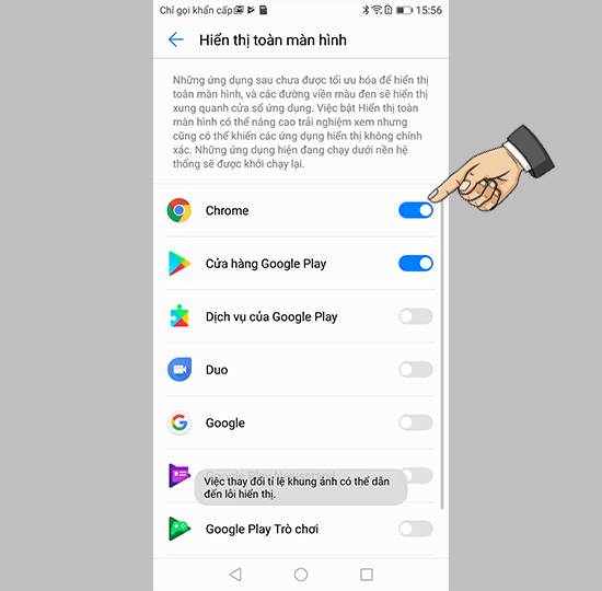 Bật app