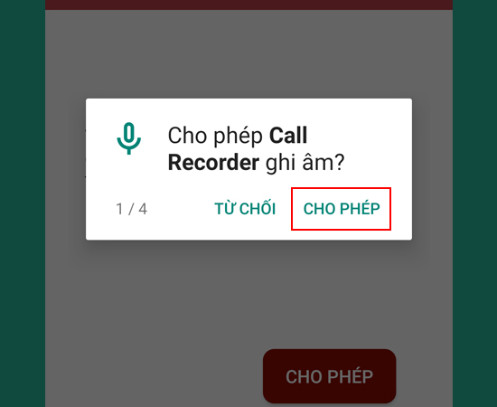 Bước 2: Cho phép ứng dụng truy cập vào micro, danh bạ, âm thanh