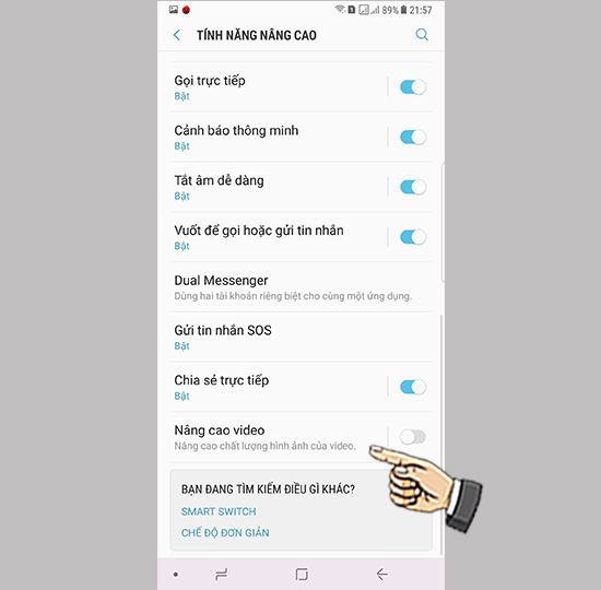 Chọn Nâng cao video