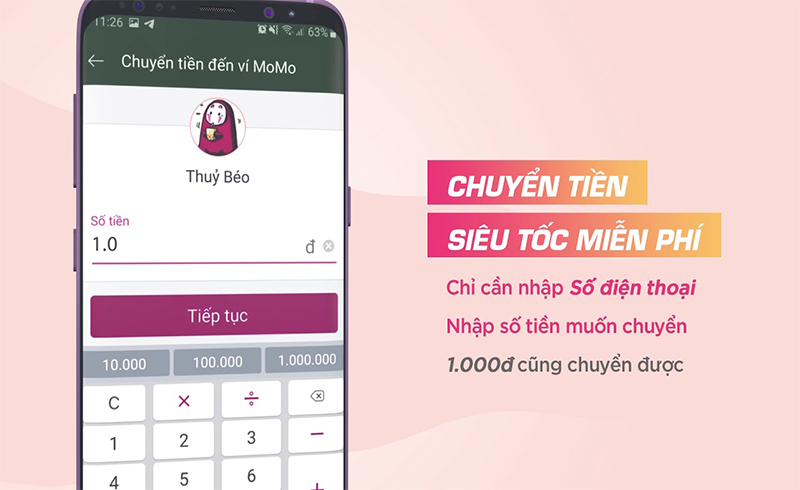 Chuyển tiền, nhận tiền nhanh chóng