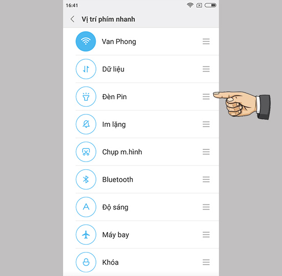 Thay đổi vị trí phím nhanh