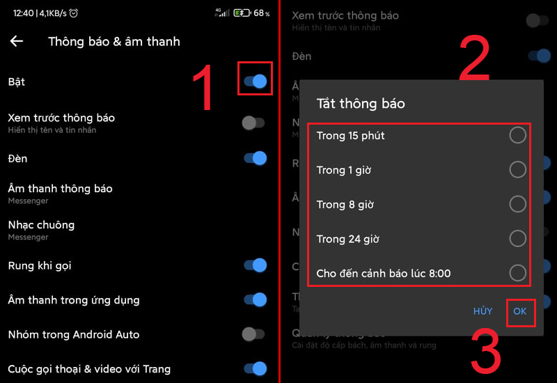 Tắt thông báo tin nhắn trong Messenger