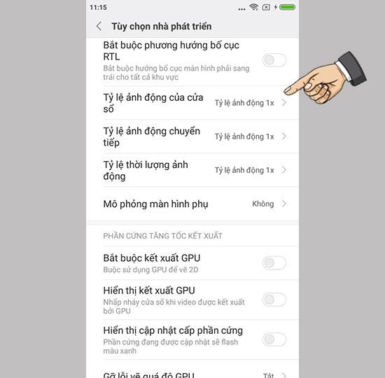 ​Tắt đi tính năng