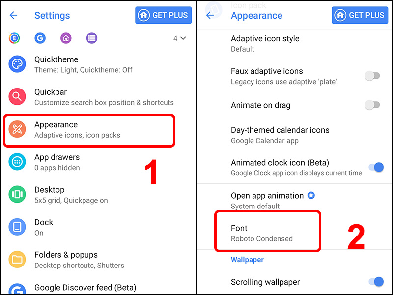 Nhấn v&agrave;o Apppearance v&agrave; chọn Font.