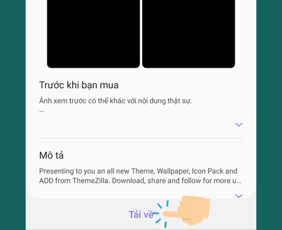 Bước 3: Sau c&ugrave;ng bạn chọn Theme y&ecirc;u th&iacute;ch v&agrave; tải về.