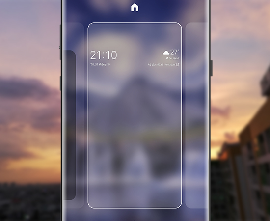 Từ ngoài màn hình bạn giữ lâu một khoảng trống.