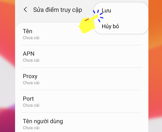 Bước 6: Cuối cùng hãy bấm lưu lại để hoàn tất quá trình thiết lập.