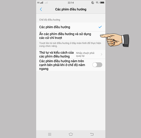 Bước 2: Chọn ẩn thanh điều hướng.