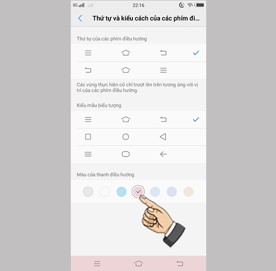 Bước 3: Thay đổi màu thanh điều hướng.