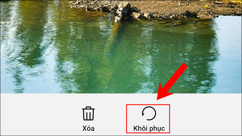 Chọn ảnh và bấm Khôi phục